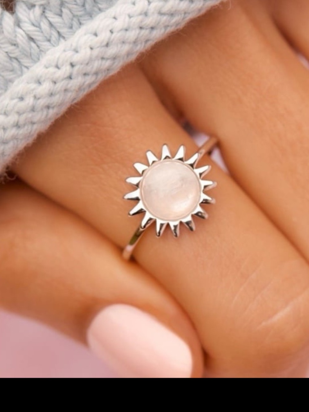 PURA VIDA Size 8 Silver Sunshine Moonstone Ring NEW! Rare!